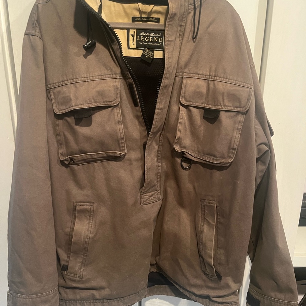 Eddie Bauer vintage olive  Military Field Anorak Jacket Mt Adams Sz M - Picture 3 of 7